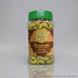 Vedic Span Chat Masala Cashews (Masala Kaju) | Tangy, Spicy & Roasted Indian Snack