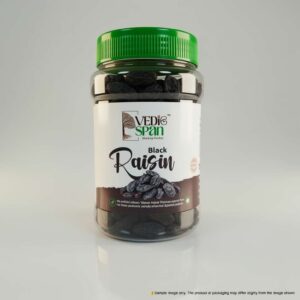 Vedic Span Premium Black Raisins (Kali Kishmish) | Jumbo, Seedless & Iron-Rich Superfruit