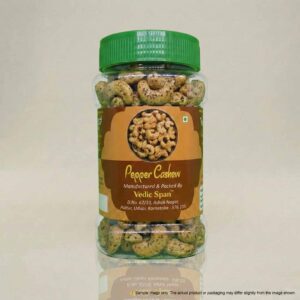 Vedic Span Pepper Masala Cashews | Zesty Black Pepper & Spice Blend Snack